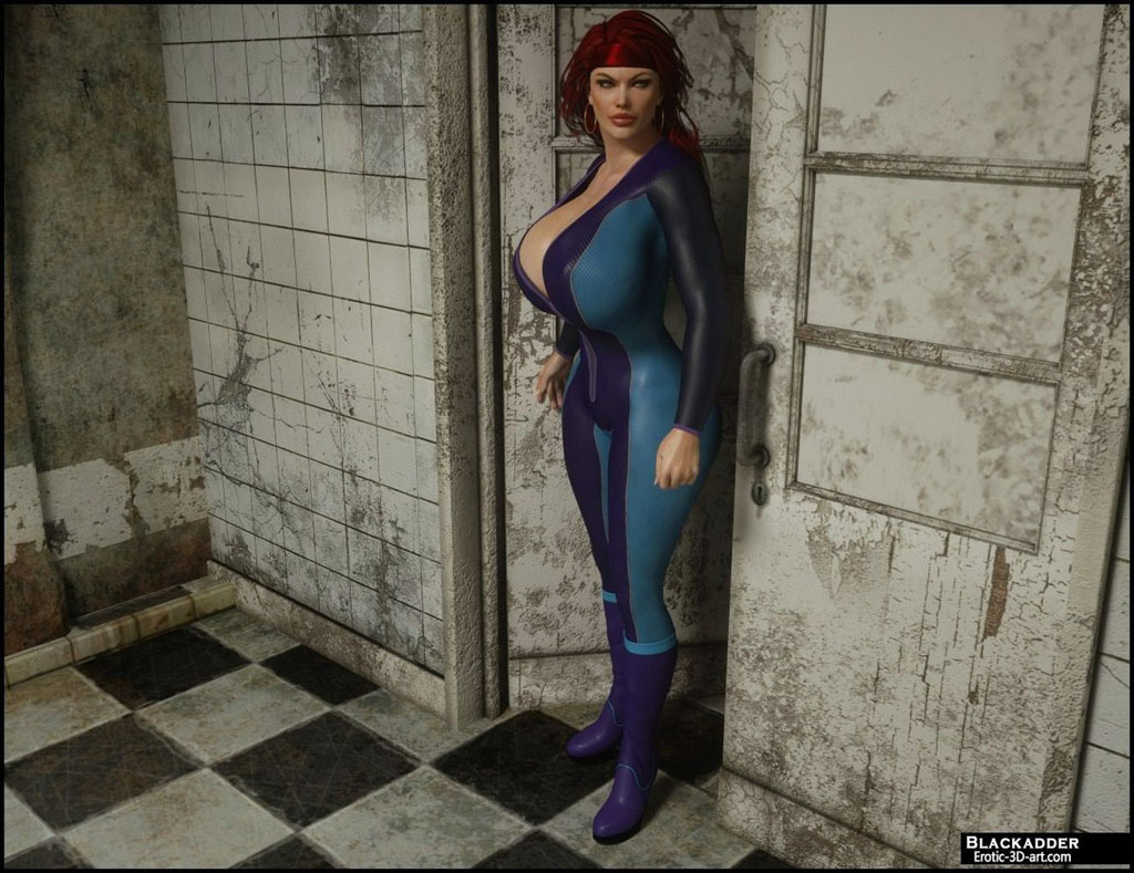 Tight Jumpsuit On A Super Busty 3D Babe