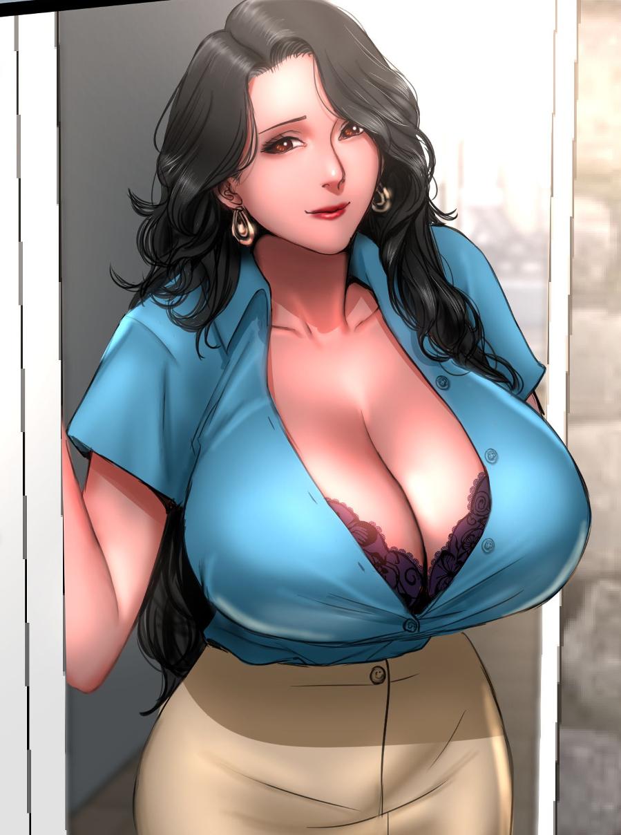 Huge Hentai Tits Cleavage On A Curvy Mom