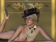 Pretty Woman In A Veiled Hat - animated