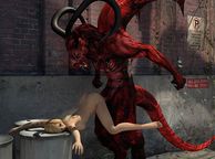 Horned Demon Fucking A Blonde From Behind In Alley - toon