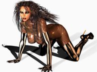 Fantastic Rendered Babe On All Fours - cartoon