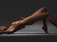 Nude Animated Model Hip Thrusting - cartoon