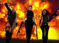 Big Explosion And Three Hot Toon Action Babes Walking Away - animated