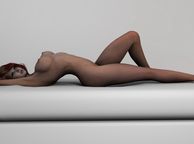 Arched Back 3D Nude On The Sofa - cartoon