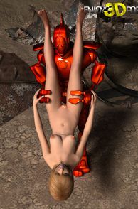 Robot Hold Nude Chick Upside Down