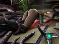 Animated Hottie Captured By Tentacles - animated