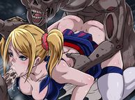 Pigtails Blonde Raunchy Sex With Zombies - animated
