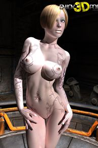 Naked Big Tits Rendered Woman