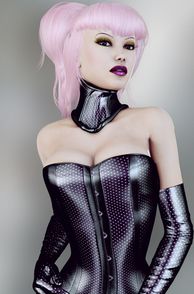 Rendered Latex Babe With Light Pink Hair