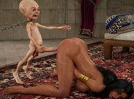 Ass Up 3D Hottie Teases A Big Cock Tiny Slave - animated