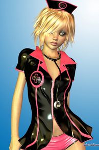 Latex Nurse Outfit On 3D Blonde Girl
