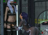 Space Girl Fingers A Captured Female - animated