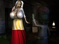 Huge Tits 3D Country Girl Surprised By Alien - toon